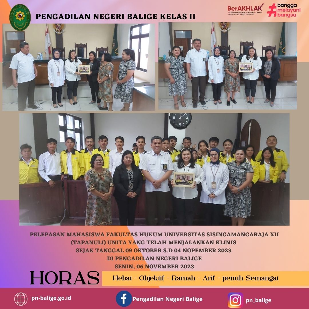 Pelepasan Mahasiswa Fakultas Hukum Universitas Sisingamangaraja XII (Tapanuli) UNITA 
